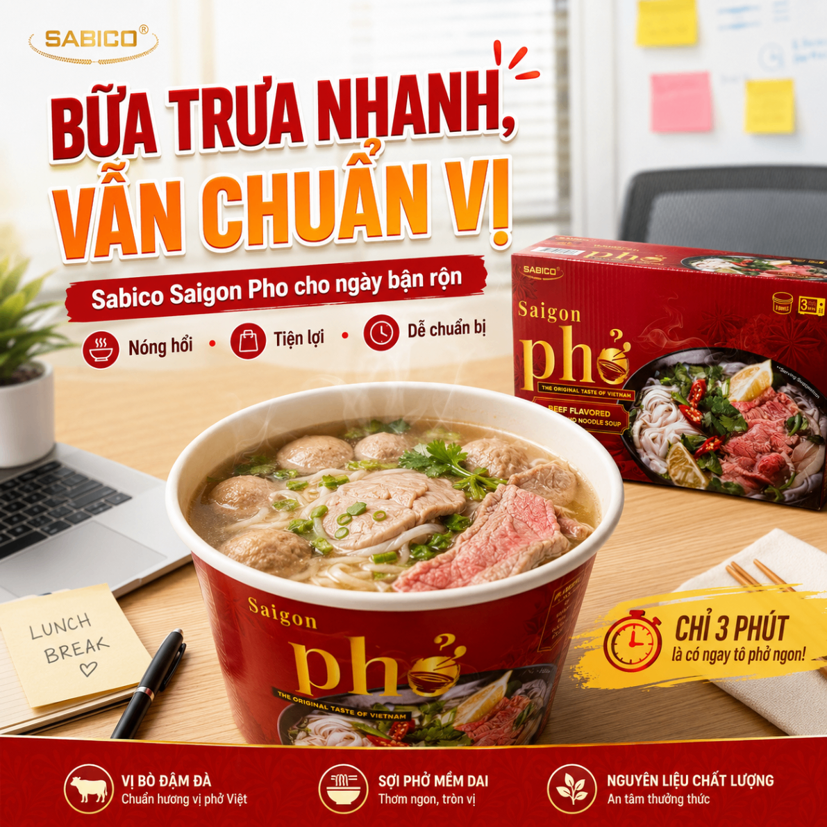 Sabico Saigon Pho for a busy office lunch
